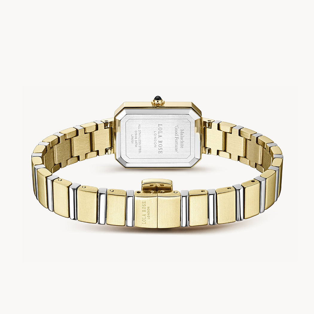 Relógio Malaquita Dourado