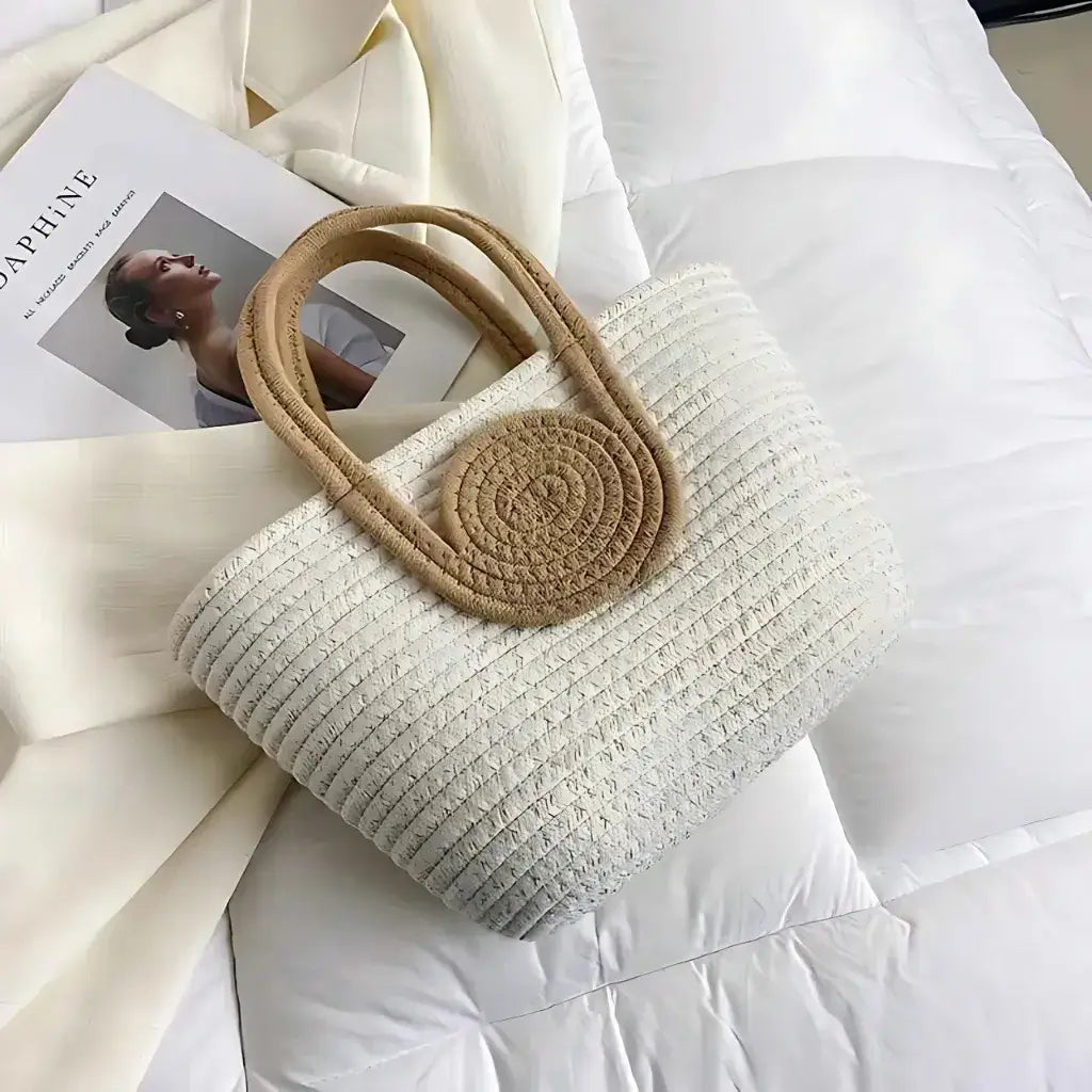 Bolsa de Palha Lolla Off White Bege