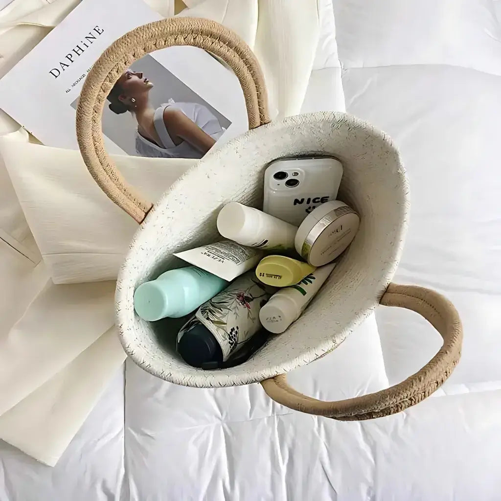 Bolsa de Palha Lolla Off White Bege