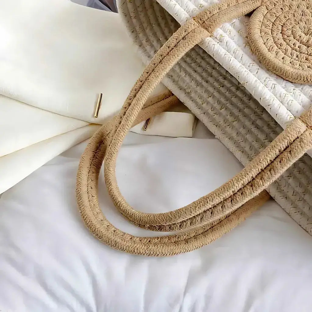 Bolsa de Palha Lolla Off White Bege